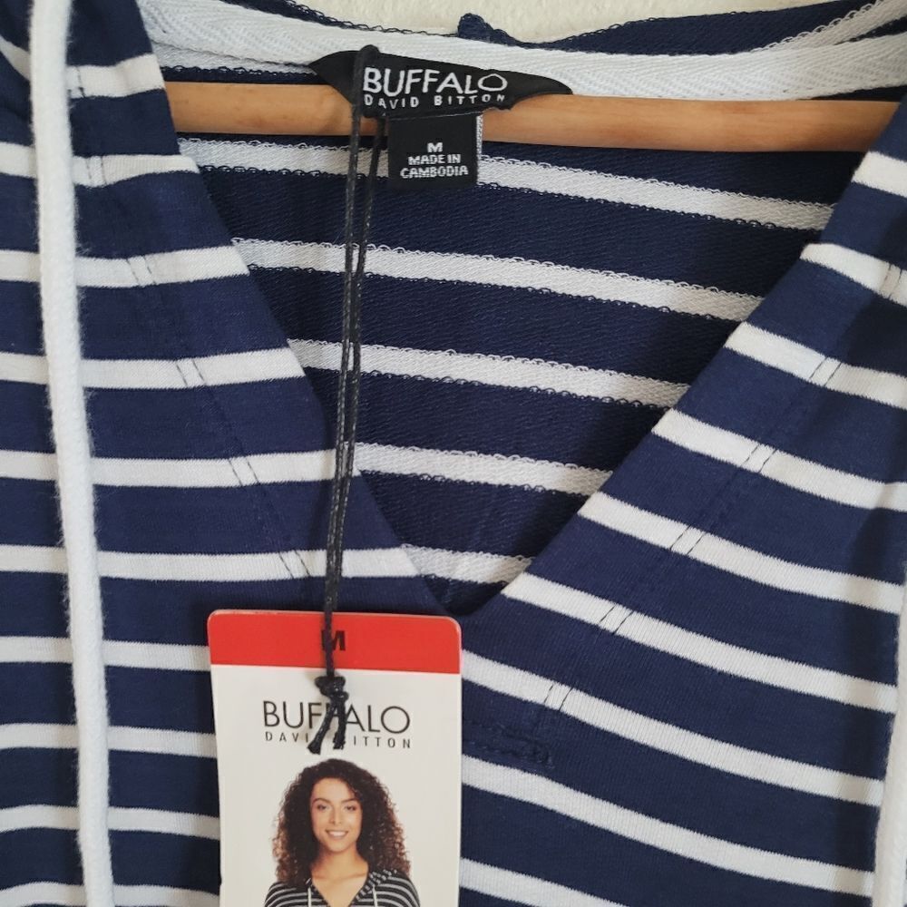 Nwt Buffalo David Bitton Long Sleeve Hooded Shirt Women's Size Medium — image 4 of 4